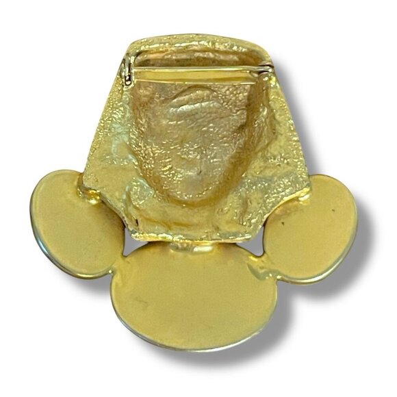 Vintage Alexis Kirk Egyptian Revival Brooch Unsigned Pharaoh Glass Scarab Pin - Picture 8 of 10